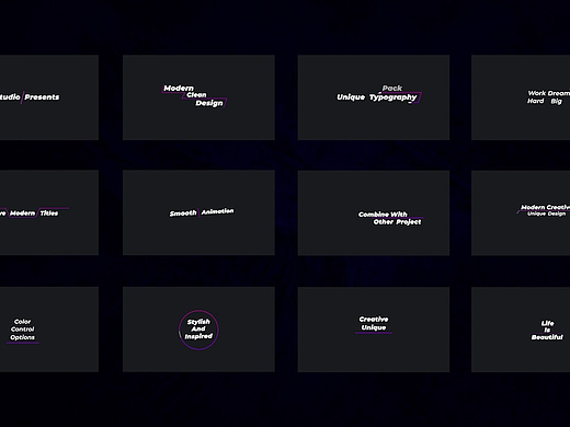 PR模板|简洁清晰创意时尚动画全屏标题展示公司商业