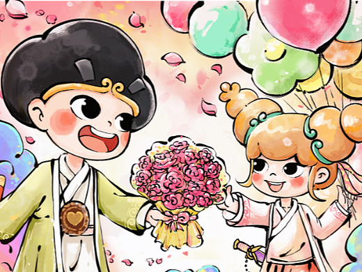 節(jié)氣圖-情人節(jié)（個人主頁-ZNjQ1ODA4MzI=） - 商業(yè)插畫 - 站酷設計師露露生原創(chuàng)素材 - 站酷ZCOOL