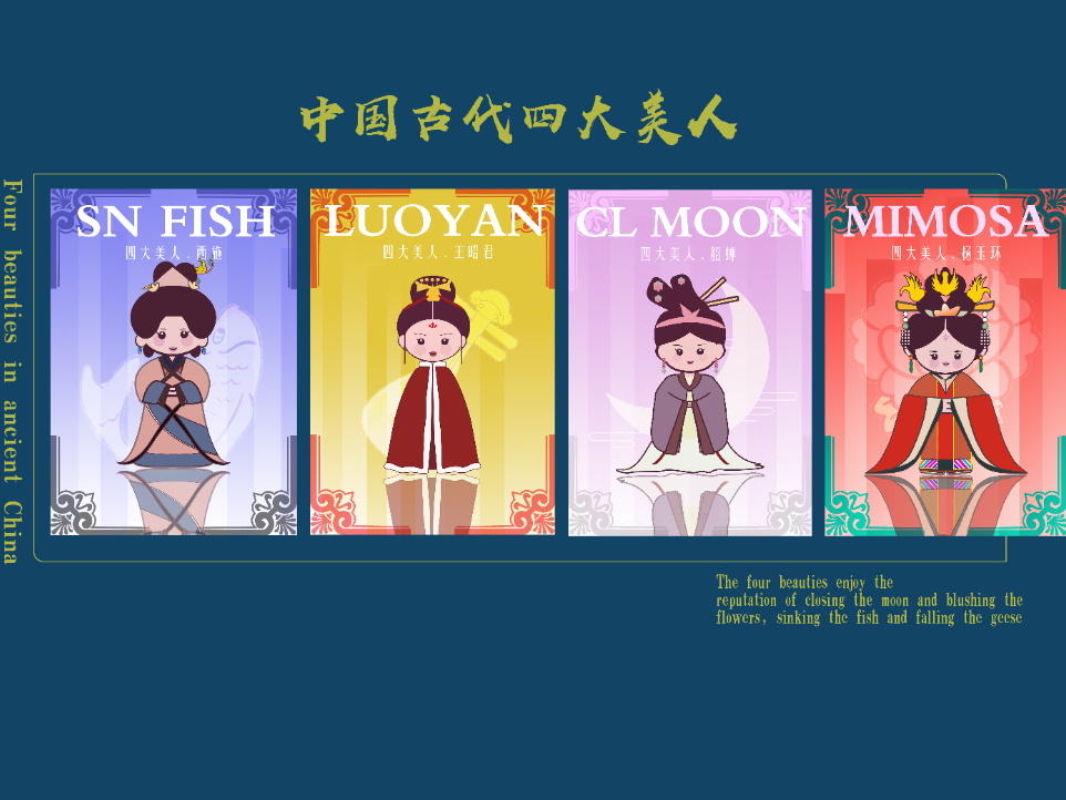 中国古代四大美女——Q版人物插画