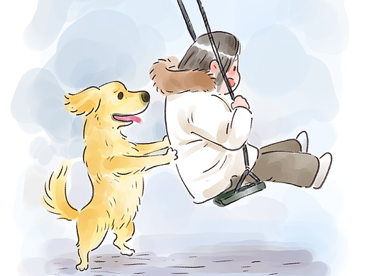 狗狗：开心荡秋千