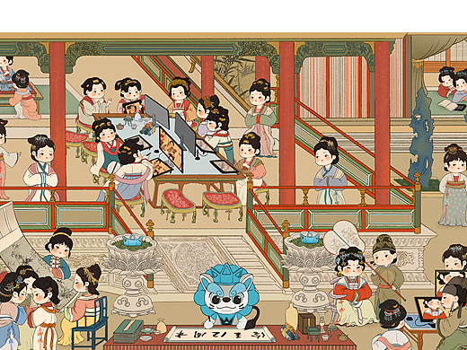 绘王锁屏——绘屏仕女图