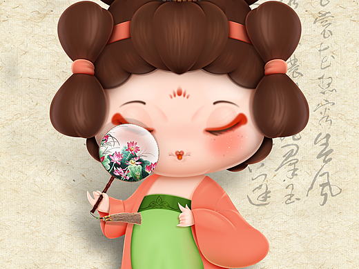 国潮古风卡通吉祥物