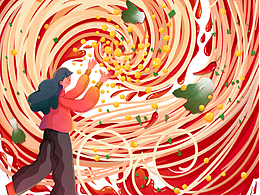 重庆小面插画