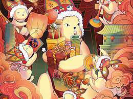 原创国风插画｜《玉兔呈祥》2023新年贺图