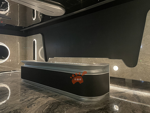 酒吧不锈钢造型台 双曲面不锈钢吧台实物效果展示