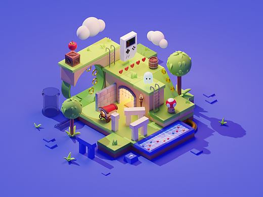 「近期作品 x Blender和C4D」