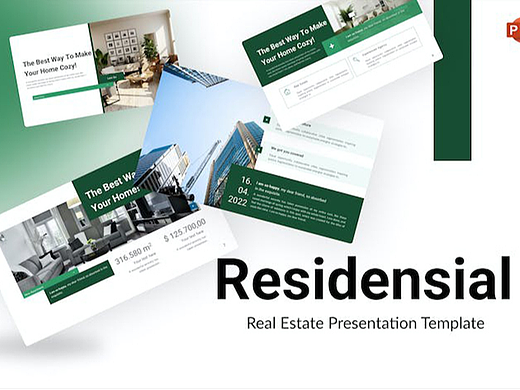 48頁綠色住宅簡易房地產(chǎn)介紹宣傳銷售PPT模板