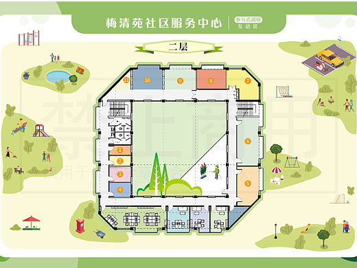 用于儿童友好社区项目-原始结构、平面布局图的美化