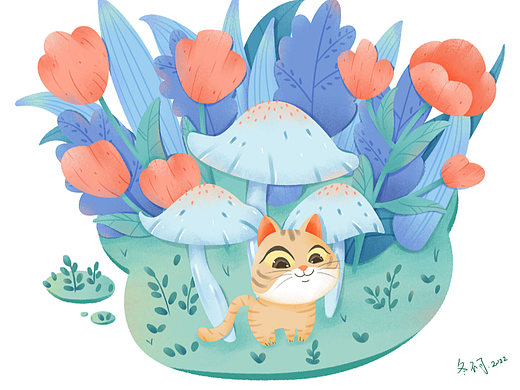 植物小场景插画