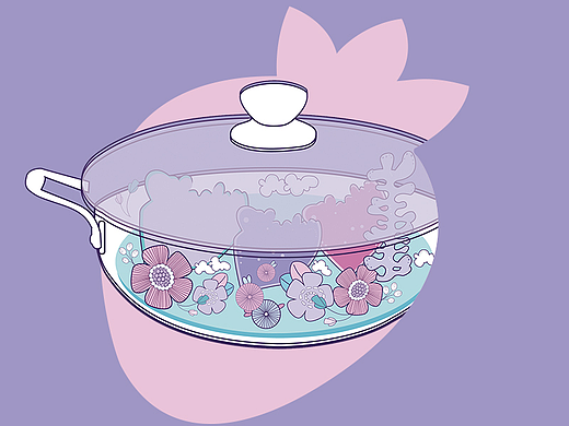 锅具插画/线圈画/黑枸杞IP卡通形象设计
