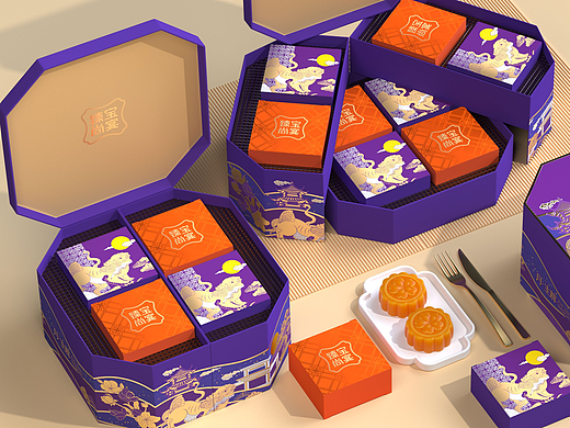 巨灵设计｜精致时尚高档臻宝尚宴月饼礼盒设计