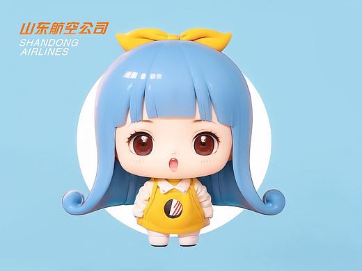 山东航空吉祥物设计卡通ip形象设计微信动态表情包gif