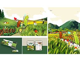 西藏·地球第三极品牌“小轻稞”代餐食品包装插画