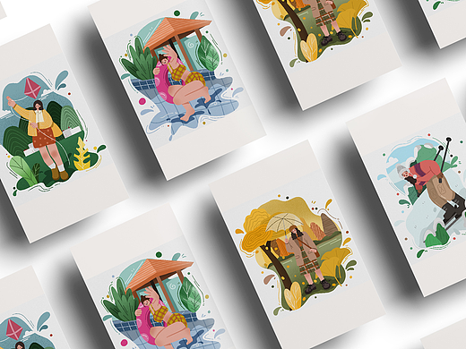 系列插画|春夏秋冬