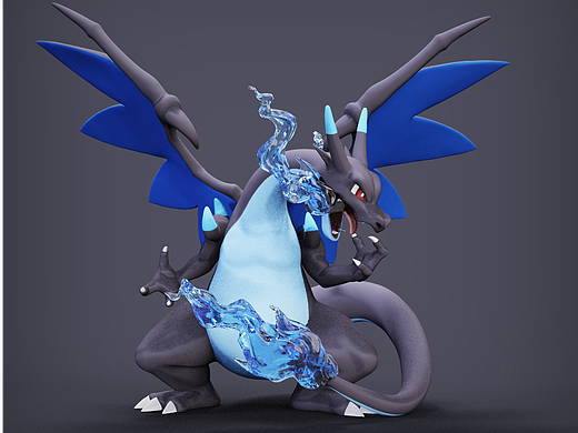 充满力量的超级喷火龙X，散发着非凡之威！🔥💪