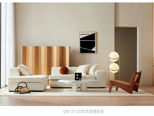 #影棚实景空间#高级感奶油色系中古风#租棚#gwstudio