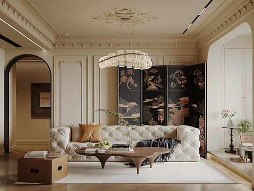 中古风客餐厅效果图表现