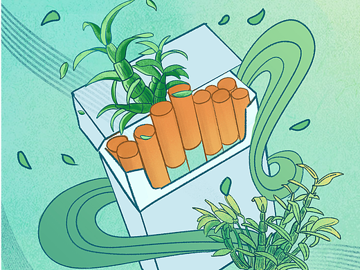 黄山石斛润-烟草（个人主页-ZNjQ0ODM0MDA=） - 商业插画 - 站酷设计师阿豆在忙原创素材 - 站酷ZCOOL