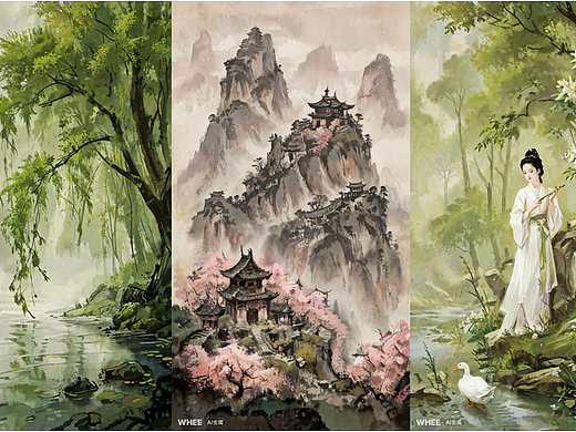 AI绘古韵 之 古韵春色入画来