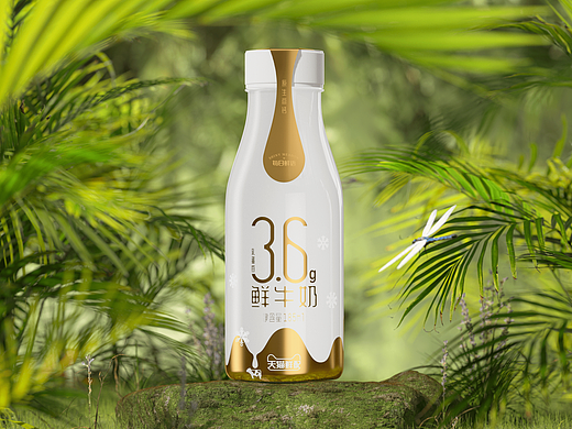 蒙牛×天猫鲜配丨3.6g乳蛋白鲜牛奶包装设计-瓶型设计