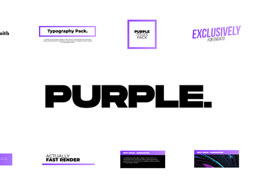 AE模板 | 动态动画紫色个人图片标题包展示