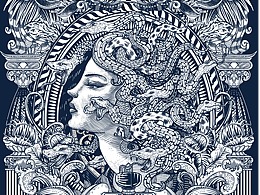 版畫風(fēng)格插畫｜美杜莎香氛傳奇