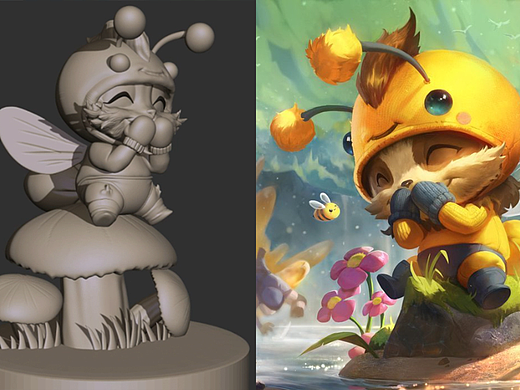 【英雄联盟】提莫手办模型制作教程。zbrush雕刻教程