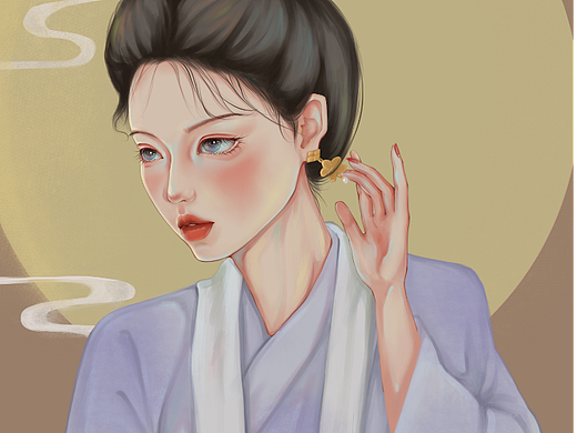 嫦娥（個(gè)人主頁(yè)-ZNjA0MzMzOTI=） - 藝術(shù)插畫(huà) - 站酷設(shè)計(jì)師西音xin原創(chuàng)素材 - 站酷ZCOOL