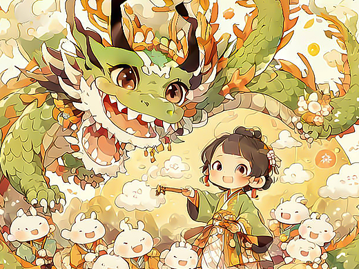龙年守护神（个人主页-ZNjc1NjIzODg=） - AI作品 - 站酷设计师大蔡蔡原创素材 - 站酷ZCOOL
