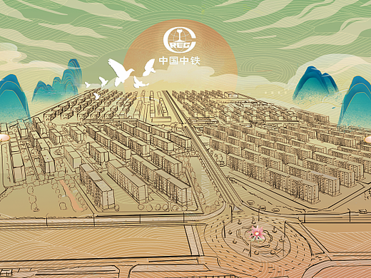 千里江山图 建筑景观绘制