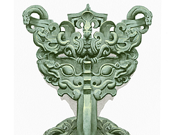 【水彩】透雕龍鳳紋銅鋪首