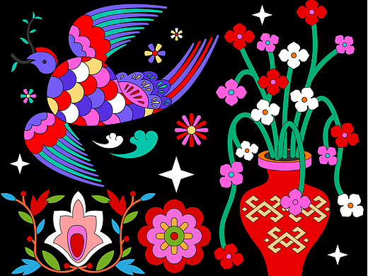 民族印象创意插画