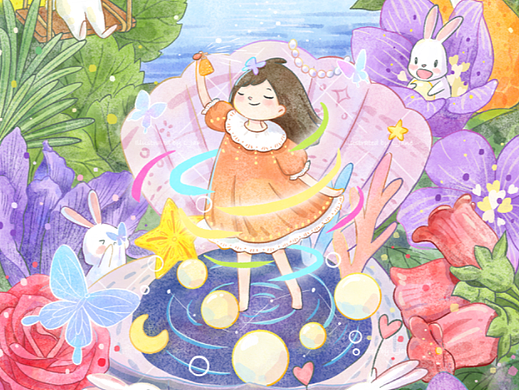 感受香氣（個(gè)人主頁(yè)-ZNjU5Nzg3Njg=） - 創(chuàng)作習(xí)作 - 站酷設(shè)計(jì)師小簡(jiǎn)的插畫鋪原創(chuàng)素材 - 站酷ZCOOL