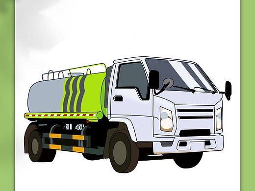 洒水车插画