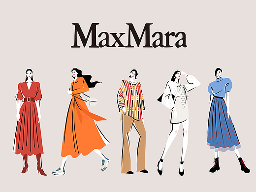 MaxMara-人物时尚插画