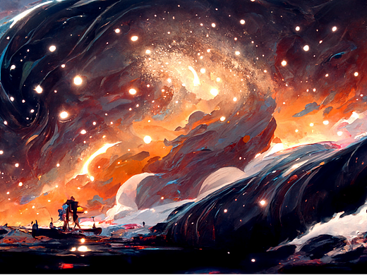 AI人工智能绘画  ▏星夜 躁狂与宁静