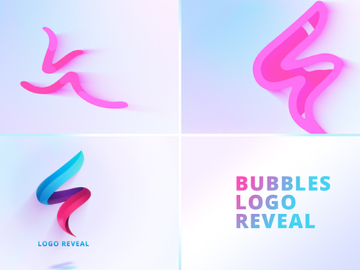 AE模板 | 美丽风格高级设计泡泡粮标志图形LOGO演绎
