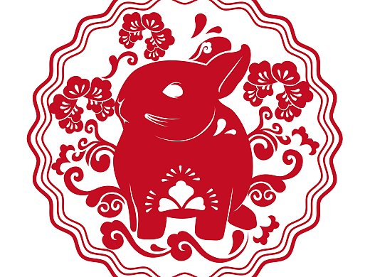 福兔迎春系列插画之生肖兔窗花剪纸3