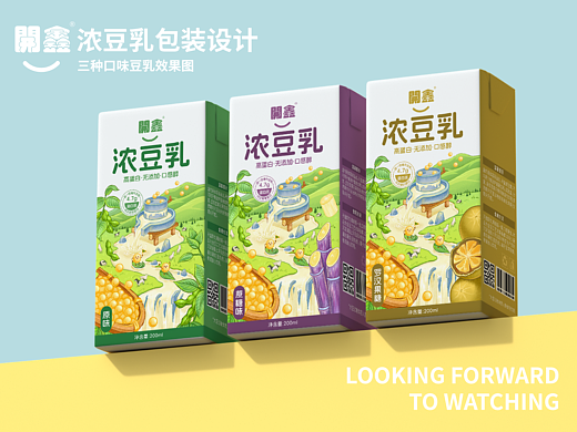 開鑫浓豆乳包装设计-中国风味浓豆乳