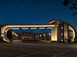 景觀公園文旅夜景效果圖