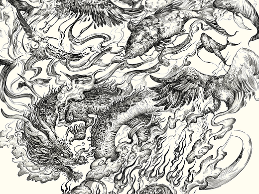 酒重天 主题线体绘画创作