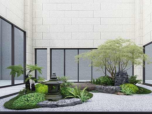 天井中庭景观设计-荫生花园