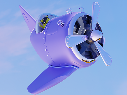 blender小飞机动画