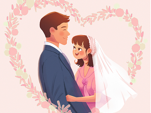 结婚照转插画