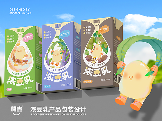 開鑫浓豆乳包装设计｜豆子的健康新探索