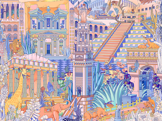《伊甸园》—世界建筑文化遗产插画设计