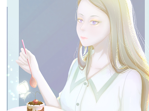 元气少女插画系列之爱吃甜食