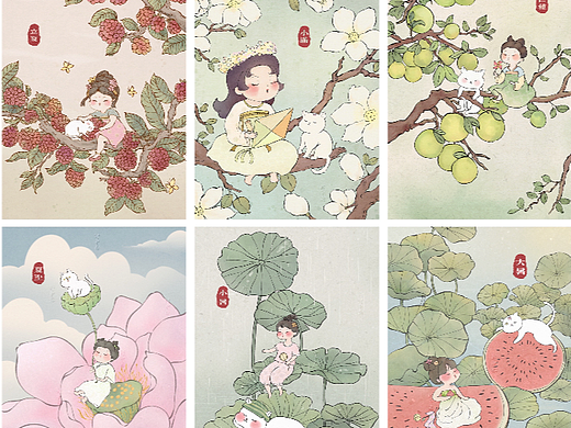 二十四节气插画--夏季合集（个人主页-ZNjUyNzQ1NTY=） - 商业插画 - 站酷设计师舒画Zilvia原创素材 - 站酷ZCOOL