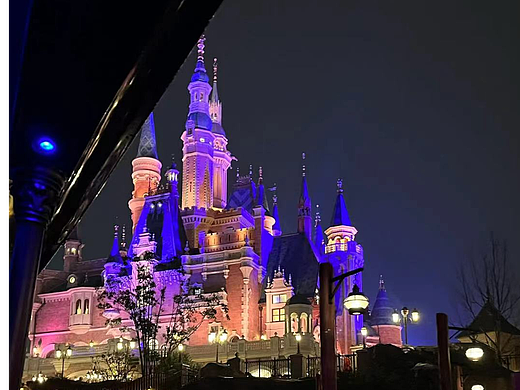 夜晚的上海迪士尼