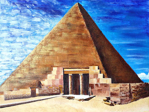 金字塔丙烯画